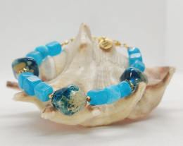 Kamykbijoux.pl – bransoletka Koko Maroko, bransoletka Kamyk Bijoux, bransoletka z amazonitu i żywicy epoksydowej handmade