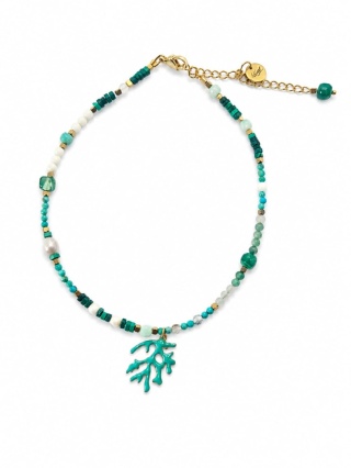 Bransoletka na nogę MALACHITE REEF
