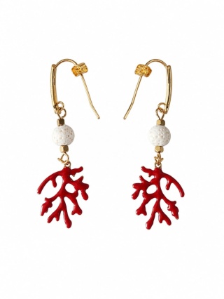 Kolczyki RED CORAL HARMONY