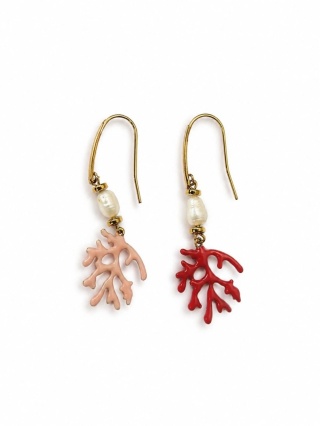 Kolczyki PINK & RED CORAL HARMONY