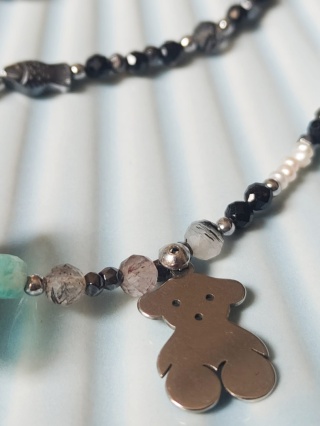Naszyjnik BEACH GLASS & TEDDY