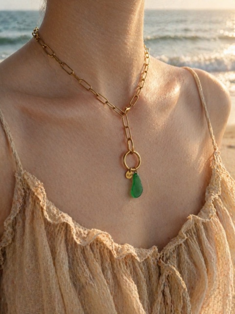 Kamykbijoux.pl – naszyjnik z kamieni , naszyjnik Kamyk Bijoux,, naszyjnik z żywicy epoksydowej handmade, SEA GLASS