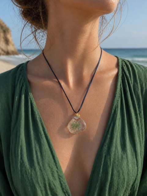 Kamykbijoux.pl –  naszyjnik Minecraft, naszyjnik Kamyk Bijoux, naszyjnik z żywicy epoksydowej handmade, sea glass